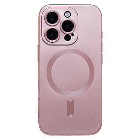Кейс iPhone 16 Pro силикон SafeMag SM020 светло-розовый