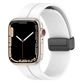Ремешок для Apple Watch W29 42/44/45/49 mm силикон на магните белый